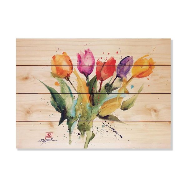 Wile E. Wood 20 x 14 in. Crousers Tulips Wood Art DCTLP-2014
